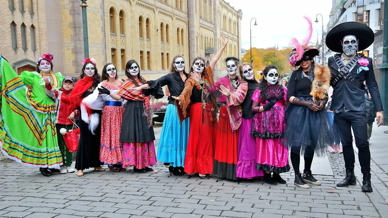 mexican-festival-culture-traditional-dead-skull-decoration-celebration-religion-day-of-the-dead-dance-street-oslo-norway-4170231