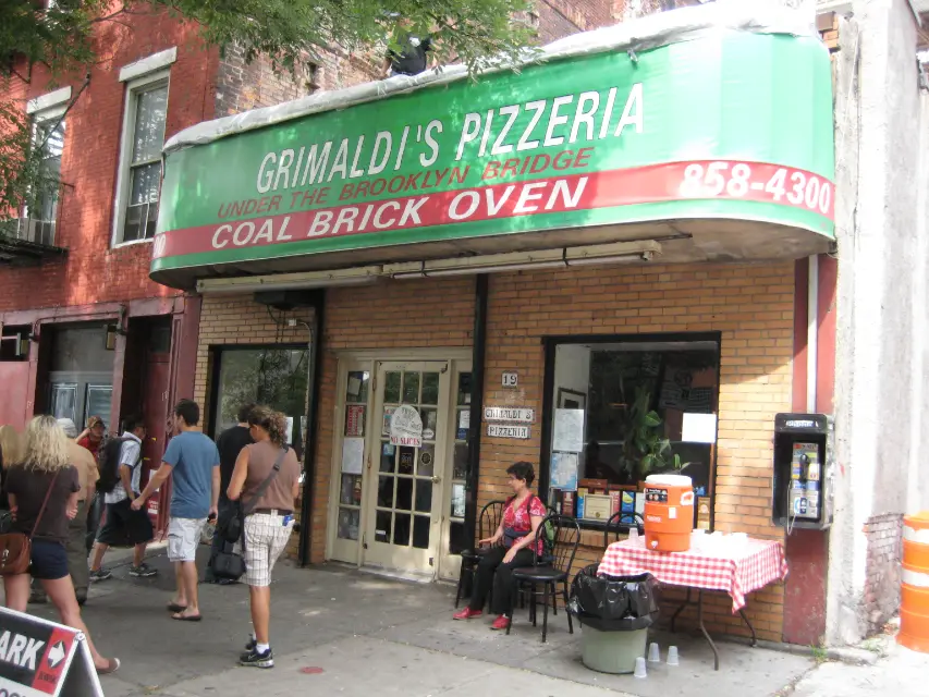 Classic Brooklyn coal-fired pizza at Grimaldi’s.