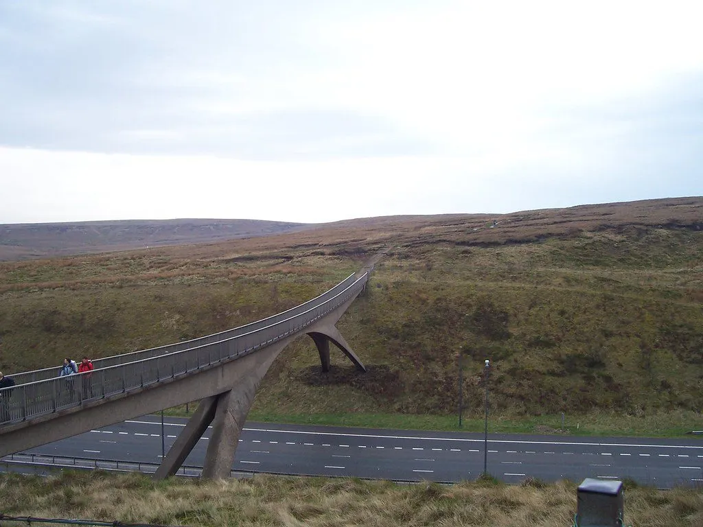 The Pennine Way bridge on the M62