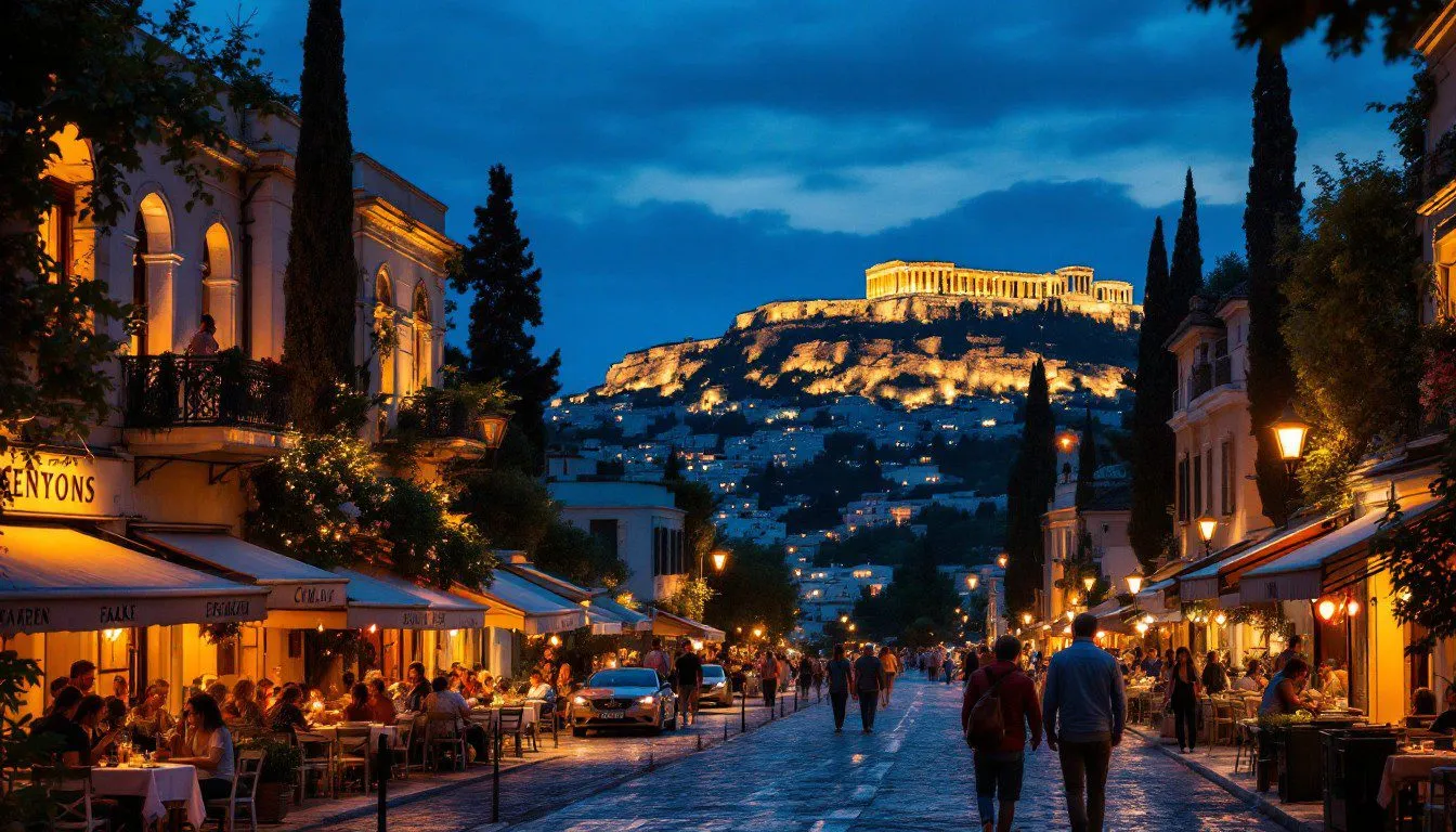 Illuminated Acropolis Night