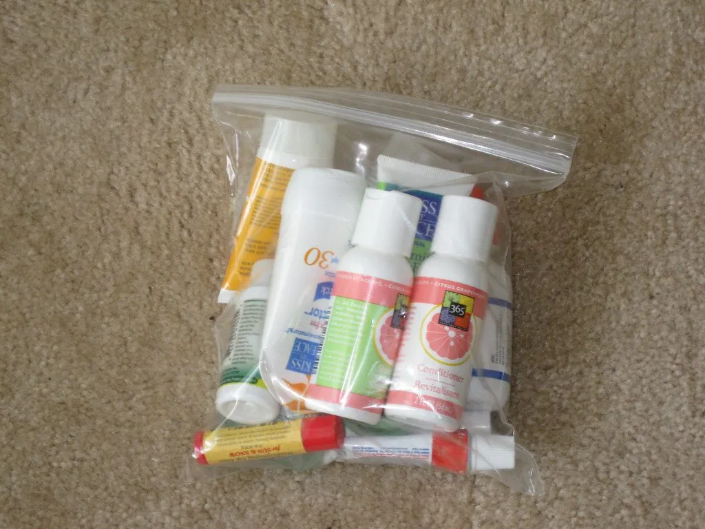 Bring travel-sized toiletries to save space