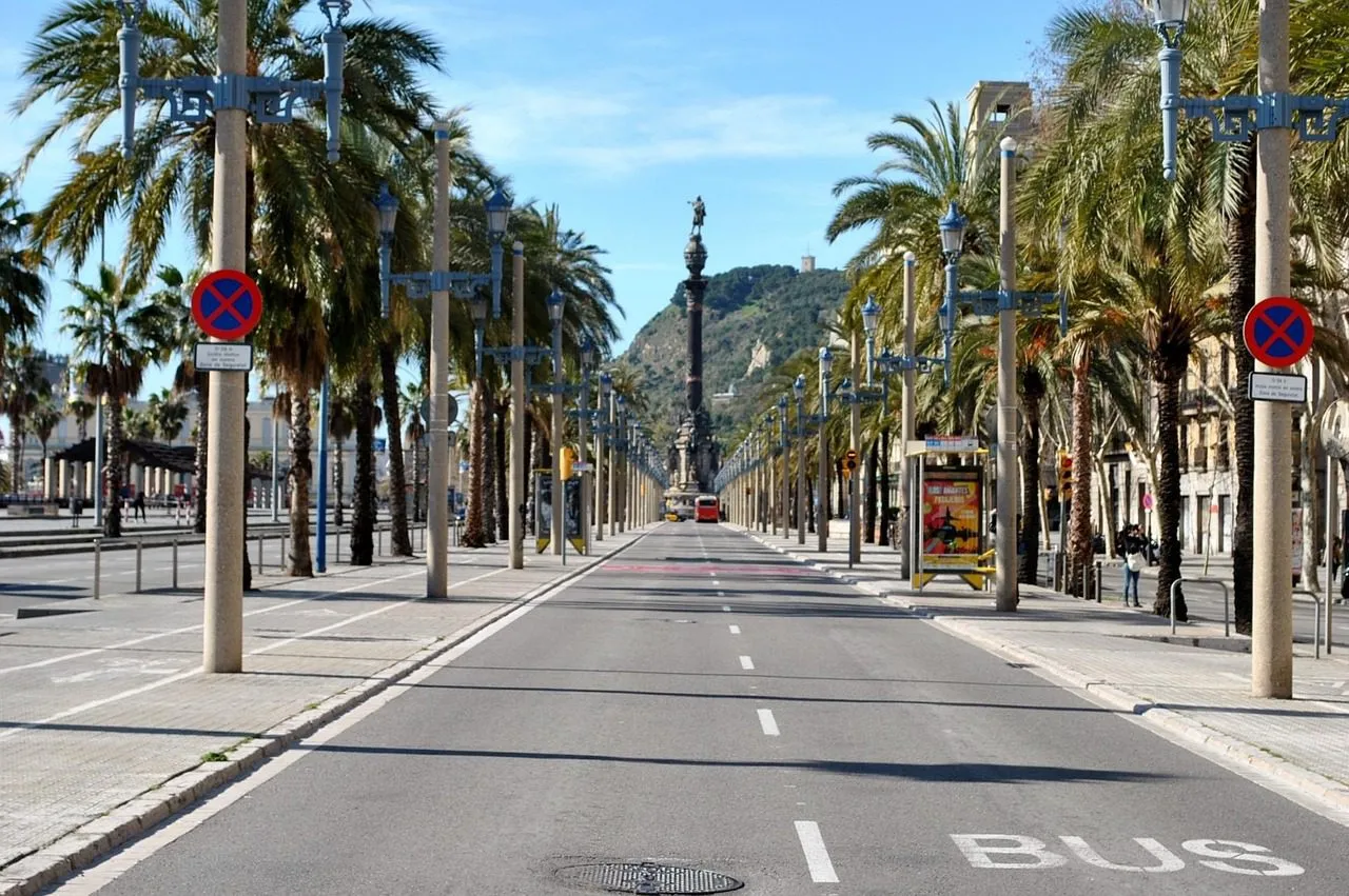 barcelona, vacations, road, palm trees, path, spain, barcelona, barcelona, barcelona, barcelona, barcelona-144000.jpg