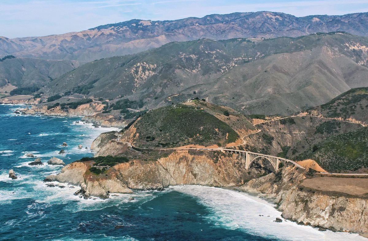 Aerial Photo of Bixby Creek Bridge on the Big Sur coast of California, USA