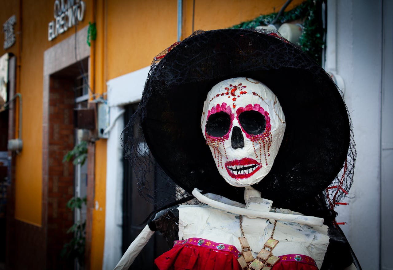 Day of the Dead Skeleton in Traditional Dress
