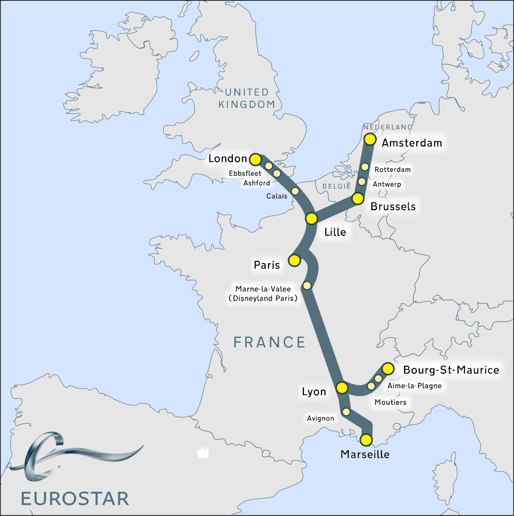 Eurostar map
