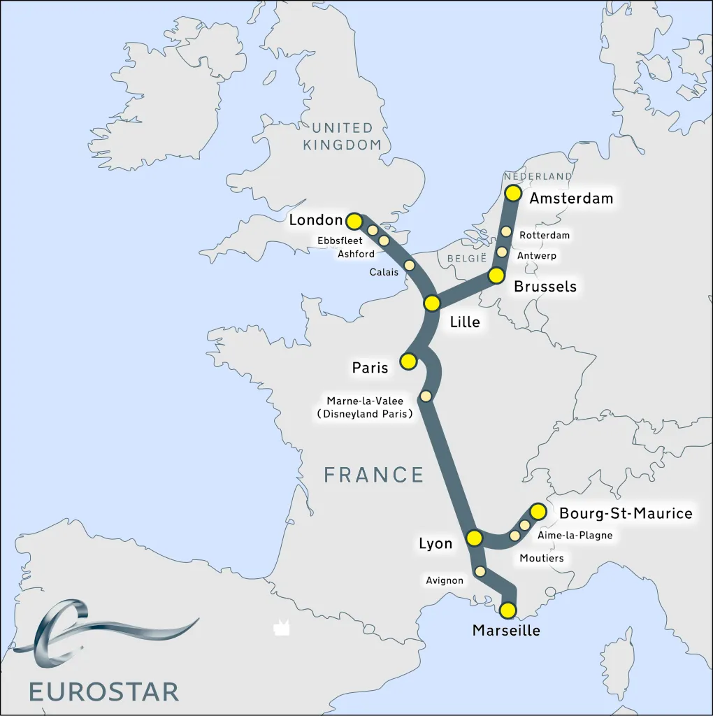 Eurostar map