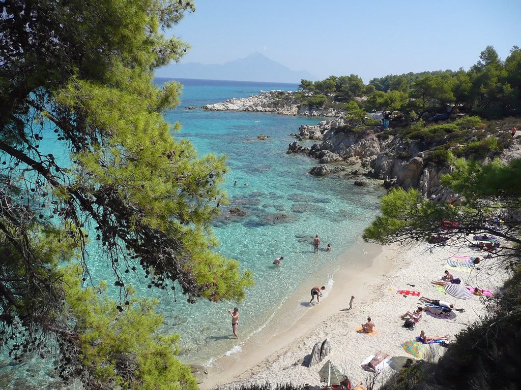 Beach in Halkidiki in northern Greece 