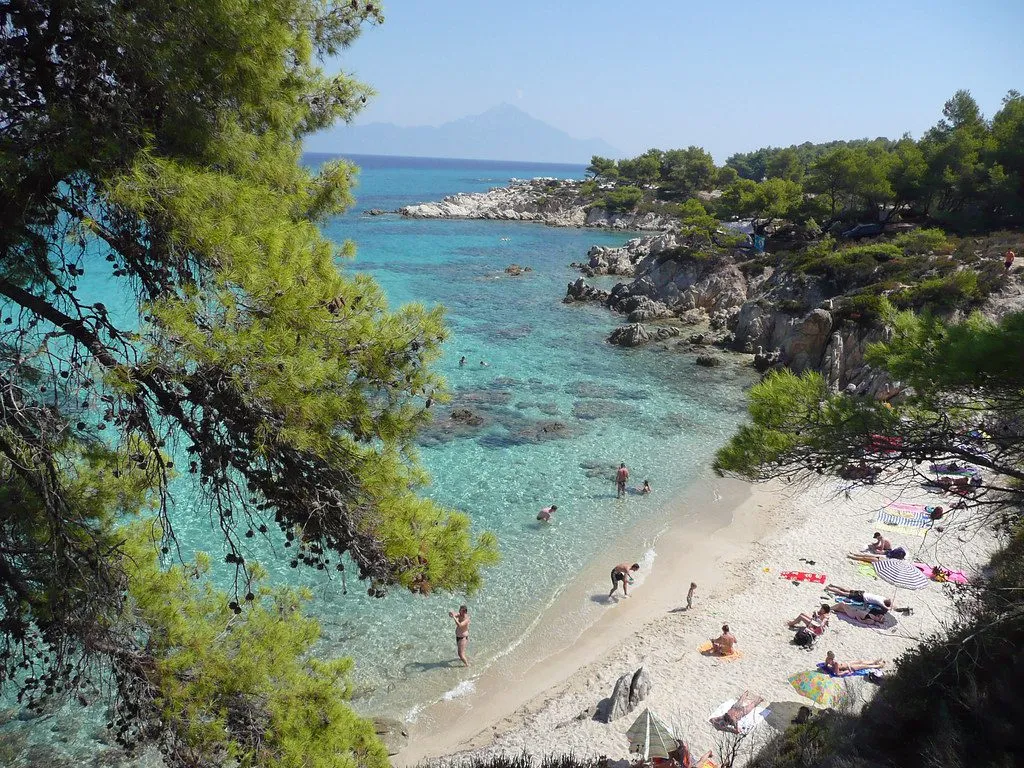 Beach in Halkidiki in northern Greece