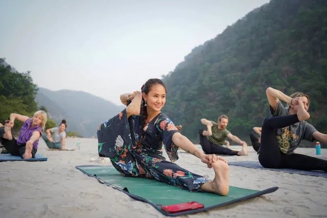 Outdoor Yoga Session in Scenic Bali, Indonesia