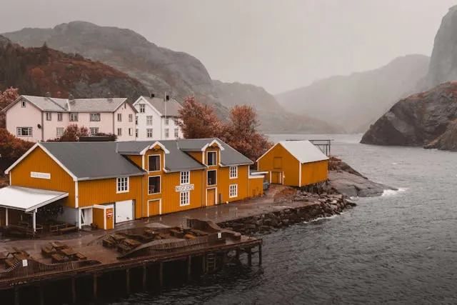 Scenic Nusfjord Village in Lofoten, Norway