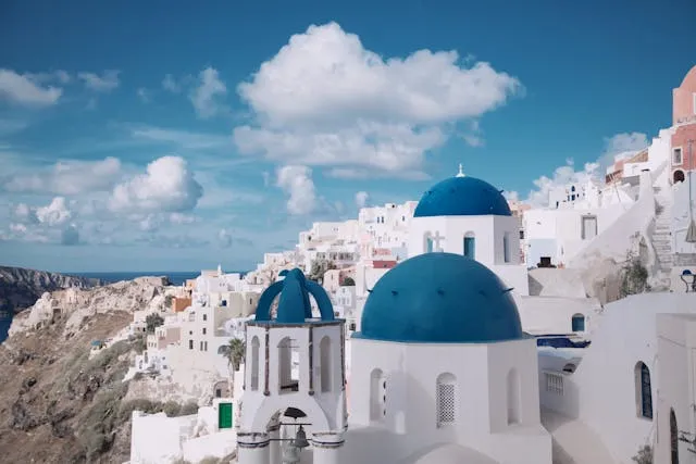 Three Blue Domes Santorini