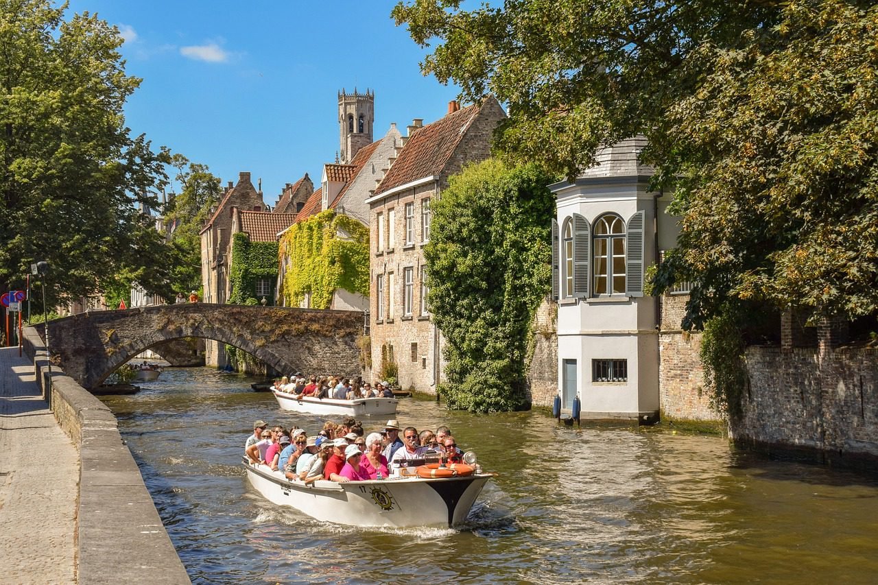 Belgium, Brugge, canal boats