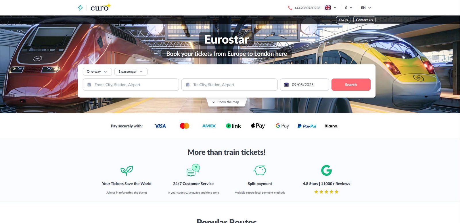 Eurostar website image