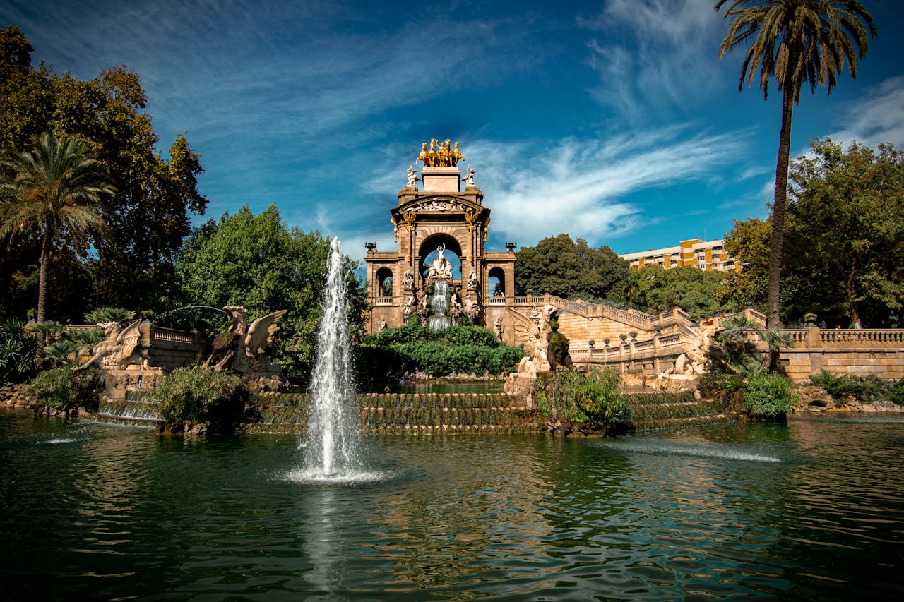 Fountain in Parc de la Ciutadella in Barcelona Spain