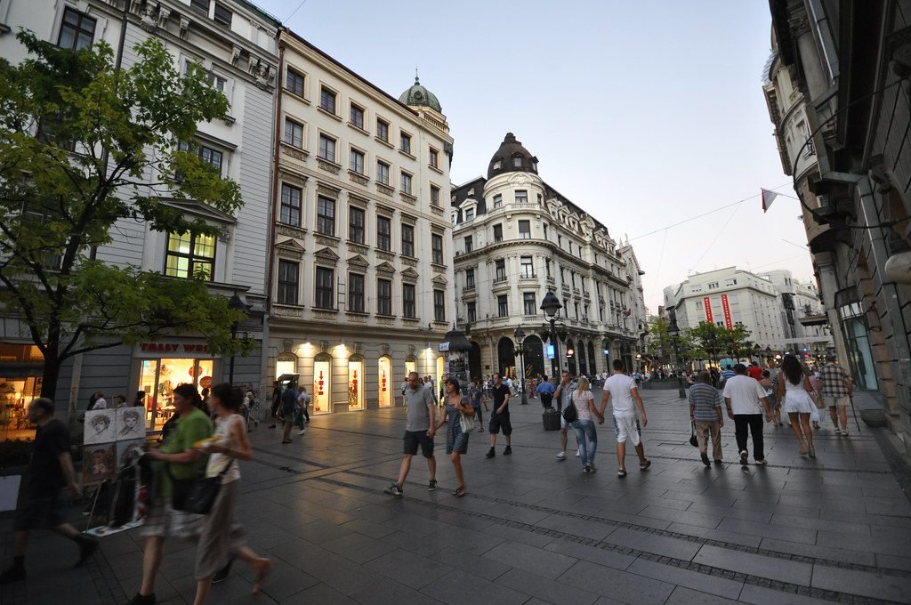 Knez Mihailova Street, main pedestrian and shopping in Belgrade
