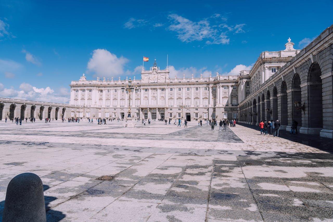 Square in front of Royal Palace in Madrid