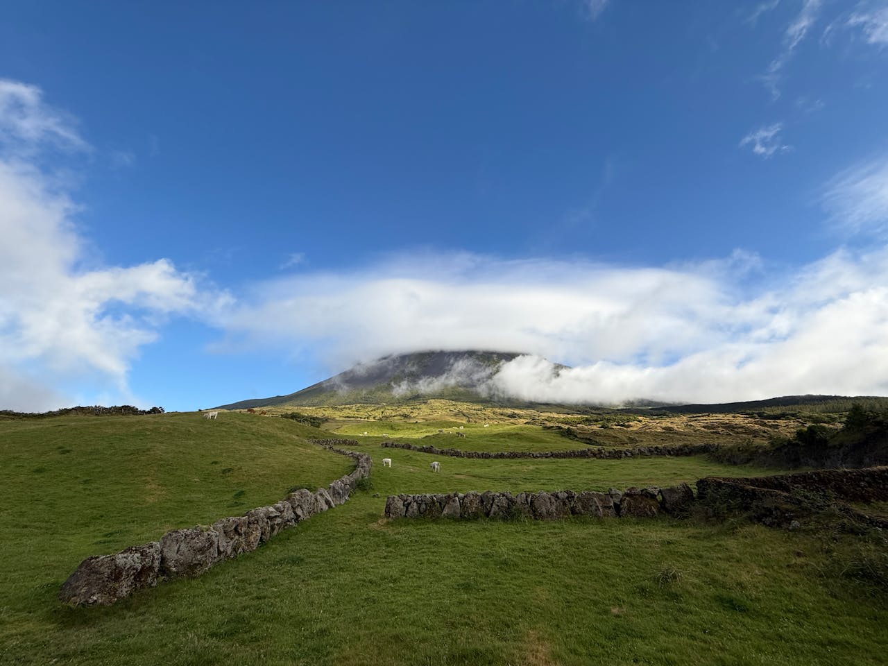 Scenic View of Mount Pico in the Azores
