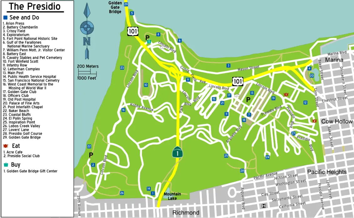 San Francisco Travel Guide: Things to Do and See 6 San Francisco presidio map